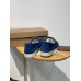 Loro Piana Women's Summer Charms Walk Loafers in Blue Fluorite Suede Leather Loro Piana Women's Summer Charms Walk Loafers in Blue Fluorite Suede Leather