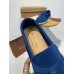 Loro Piana Women's Summer Charms Walk Loafers in Blue Fluorite Suede Leather Loro Piana Women's Summer Charms Walk Loafers in Blue Fluorite Suede Leather