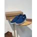 Loro Piana Women's Summer Charms Walk Loafers in Blue Fluorite Suede Leather Loro Piana Women's Summer Charms Walk Loafers in Blue Fluorite Suede Leather