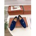 Loro Piana Women's Summer Charms Walk Loafers in Blue Suede Leather Loro Piana Women's Summer Charms Walk Loafers in Blue Suede Leather