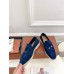 Loro Piana Women's Summer Charms Walk Loafers in Blue Suede Leather Loro Piana Women's Summer Charms Walk Loafers in Blue Suede Leather