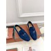 Loro Piana Women's Summer Charms Walk Loafers in Blue Suede Leather Loro Piana Women's Summer Charms Walk Loafers in Blue Suede Leather