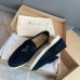Loro Piana Women's Summer Charms Walk Loafers in Black Suede Leather Loro Piana Women's Summer Charms Walk Loafers in Black Suede Leather