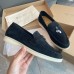 Loro Piana Women's Summer Charms Walk Loafers in Black Suede Leather Loro Piana Women's Summer Charms Walk Loafers in Black Suede Leather