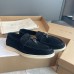Loro Piana Women's Summer Charms Walk Loafers in Black Suede Leather Loro Piana Women's Summer Charms Walk Loafers in Black Suede Leather