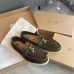 Loro Piana Women's Summer Charms Walk Loafers in Olive Suede Leather Loro Piana Women's Summer Charms Walk Loafers in Olive Suede Leather