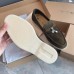 Loro Piana Women's Summer Charms Walk Loafers in Olive Suede Leather Loro Piana Women's Summer Charms Walk Loafers in Olive Suede Leather