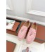 Loro Piana Women's Summer Charms Walk Loafers in Pink Suede Leather Loro Piana Women's Summer Charms Walk Loafers in Pink Suede Leather