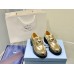 Prada Women's Loafers In Gold Metallic Leather Prada Women's Loafers In Gold Metallic Leather