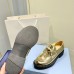 Prada Women's Loafers In Gold Metallic Leather Prada Women's Loafers In Gold Metallic Leather