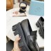 Prada Women's Monolith Loafers In Black Brushed Leather Prada Women's Monolith Loafers In Black Brushed Leather