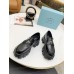 Prada Women's Monolith Loafers In Black Brushed Leather Prada Women's Monolith Loafers In Black Brushed Leather