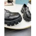 Prada Women's Monolith Loafers In Black Brushed Leather Prada Women's Monolith Loafers In Black Brushed Leather