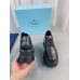 Prada Monolith Lace-up Shoes in Black Brushed Leather