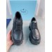 Prada Monolith Lace-up Shoes in Black Brushed Leather
