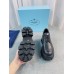 Prada Monolith Lace-up Shoes in Black Brushed Leather