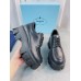 Prada Monolith Lace-up Shoes in Black Brushed Leather