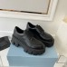 Prada Monolith Lace-up Loafers in Black Brushed Leather Prada Monolith Lace-up Loafers in Black Brushed Leather
