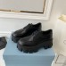 Prada Monolith Lace-up Loafers in Black Brushed Leather Prada Monolith Lace-up Loafers in Black Brushed Leather