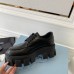 Prada Monolith Lace-up Loafers in Black Brushed Leather Prada Monolith Lace-up Loafers in Black Brushed Leather