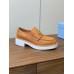 Prada Women's Loafers in Brown Grained Leather Prada Women's Loafers in Brown Grained Leather