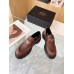 Prada Women's Double Chocolate Loafers in Cognac Leather Prada Women's Double Chocolate Loafers in Cognac Leather