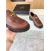Prada Women's Double Chocolate Loafers in Cognac Leather Prada Women's Double Chocolate Loafers in Cognac Leather