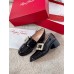 Roger Vivier Viv' Rangers Strass Buckle Loafers in Black Patent Leather Roger Vivier Viv' Rangers Strass Buckle Loafers in Black Patent Leather
