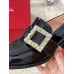 Roger Vivier Viv' Rangers Strass Buckle Loafers in Black Patent Leather Roger Vivier Viv' Rangers Strass Buckle Loafers in Black Patent Leather