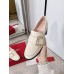 Roger Vivier Viv' Rangers Strass Buckle Loafers in White Patent Leather