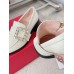 Roger Vivier Viv' Rangers Strass Buckle Loafers in White Patent Leather
