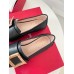 Roger Vivier Soft Metal Buckle Loafers in Black Leather