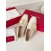 Roger Vivier Soft Metal Buckle Loafers in White Leather
