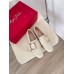 Roger Vivier Soft Metal Buckle Loafers in White Leather