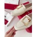 Roger Vivier Soft Metal Buckle Loafers in White Leather