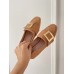 Roger Vivier Soft Metal Buckle Loafers In Brown Suede