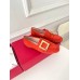 Roger Vivier Soft Metal Buckle Loafers In Orange Suede