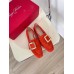 Roger Vivier Soft Metal Buckle Loafers In Orange Suede