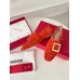 Roger Vivier Soft Metal Buckle Loafers In Orange Suede