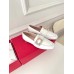 Roger Vivier Mini Broche Buckle Loafers in White Patent Leather
