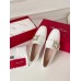 Roger Vivier Mini Broche Buckle Loafers in White Patent Leather