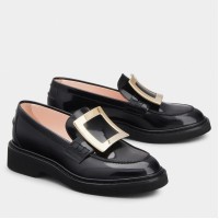 Roger Vivier Viv' Rangers Loafers In Black Patent Leather