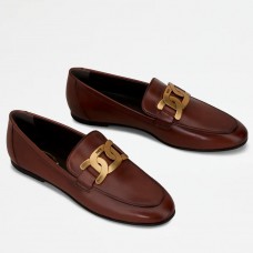 Tod's Women's Kate Loafers In Dark Brown Calfskin Tod's Women's Kate Loafers In Dark Brown Calfskin