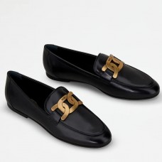 Tod's Women's Kate Loafers In Black Calfskin Tod's Women's Kate Loafers In Black Calfskin