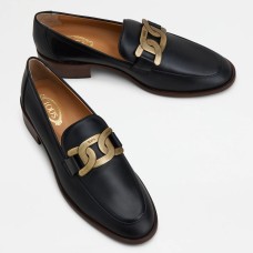 Tod's Women's Cuoio Loafers In Black Calfskin Tod's Women's Cuoio Loafers In Black Calfskin