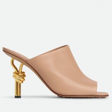 Bottega Veneta Knot Mules 90mm In Beige Lambskin Bottega Veneta Knot Mules 90mm In Beige Lambskin