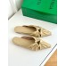 Bottega Veneta Bunnie Flat Mules In Beige Patent Leather