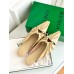 Bottega Veneta Bunnie Flat Mules In Beige Patent Leather