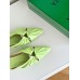 Bottega Veneta Bunnie Flat Mules In Fennel Patent Leather Bottega Veneta Bunnie Flat Mules In Fennel Patent Leather