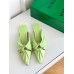 Bottega Veneta Bunnie Flat Mules In Fennel Patent Leather Bottega Veneta Bunnie Flat Mules In Fennel Patent Leather